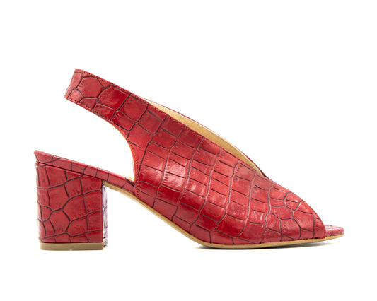 Sandalo Peep-Toe : Rosso Passione Cocco