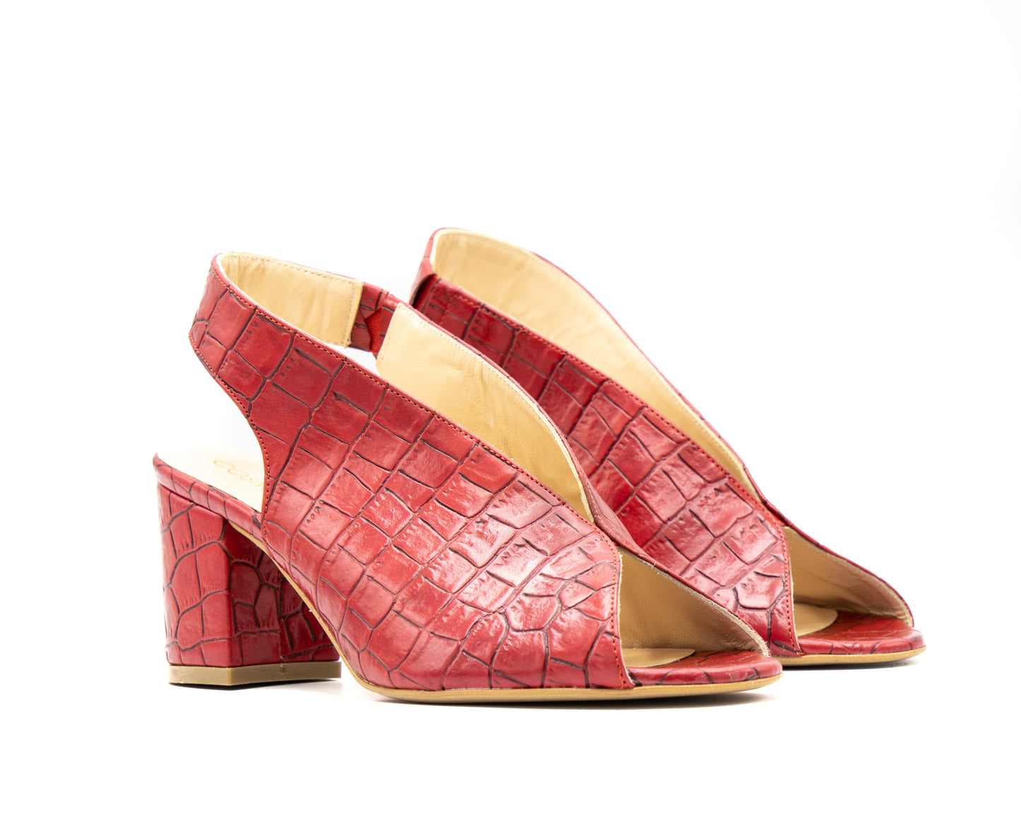 Sandalo Peep-Toe : Rosso Passione Cocco