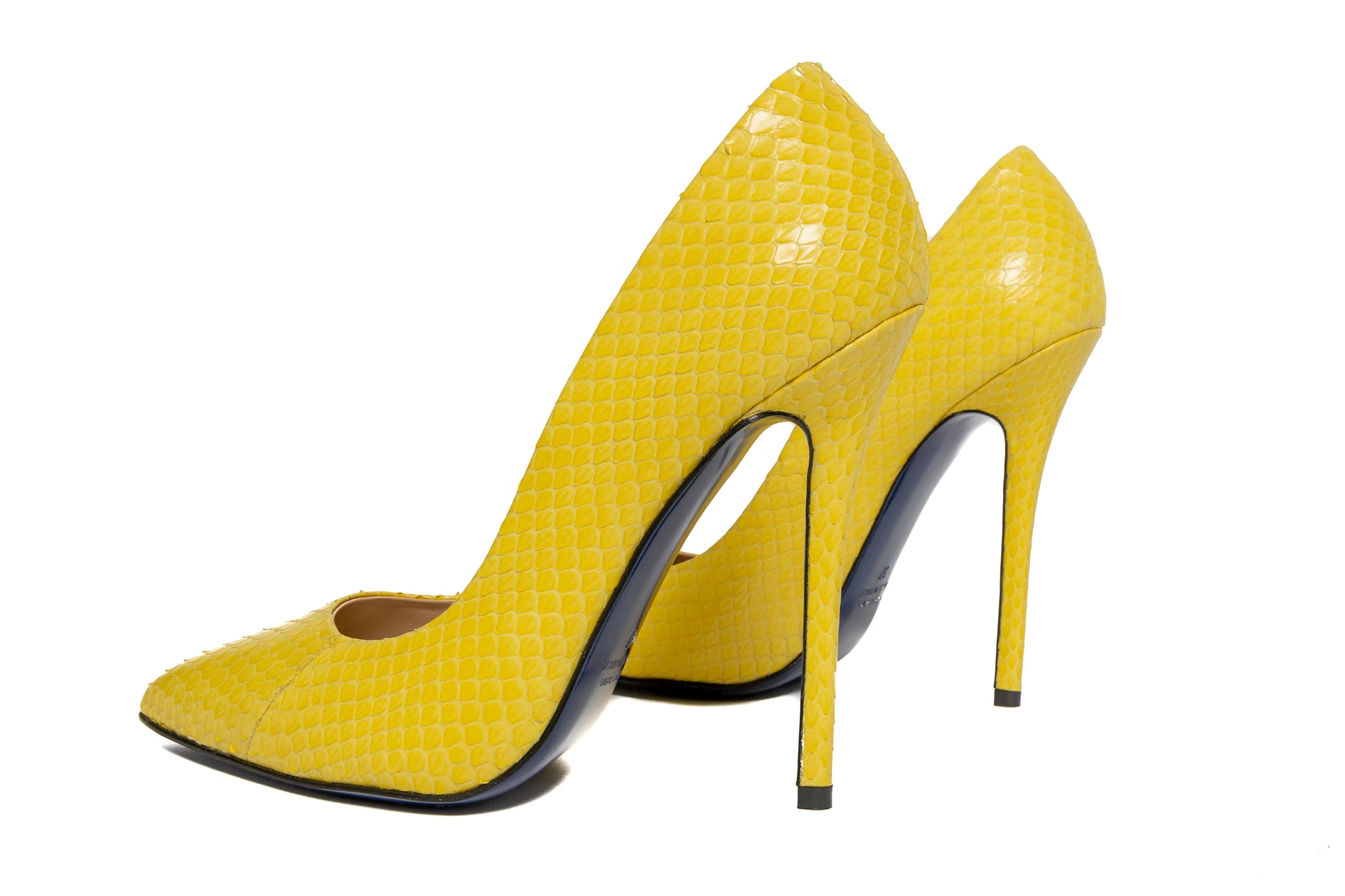 Décolleté Cassis Cosmina Suçiu giallo in pelle Ayers con tacco stiletto 120 mm.